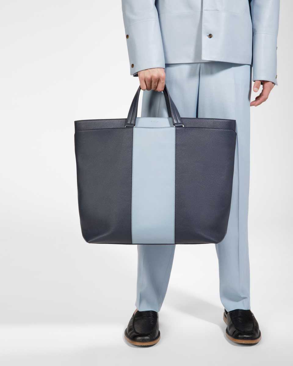 Bally Havid Leather Tote Blue | VPEIZ1953