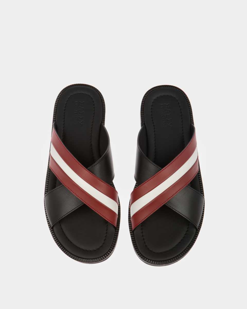 Bally Jaabir Leather Sandals Black | XGZHR2376