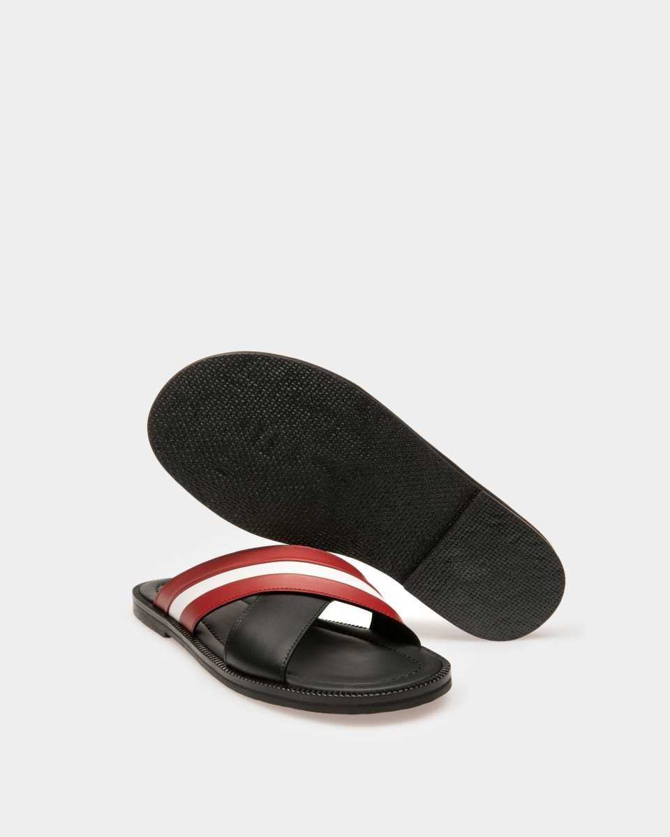 Bally Jaabir Leather Sandals Black | XGZHR2376