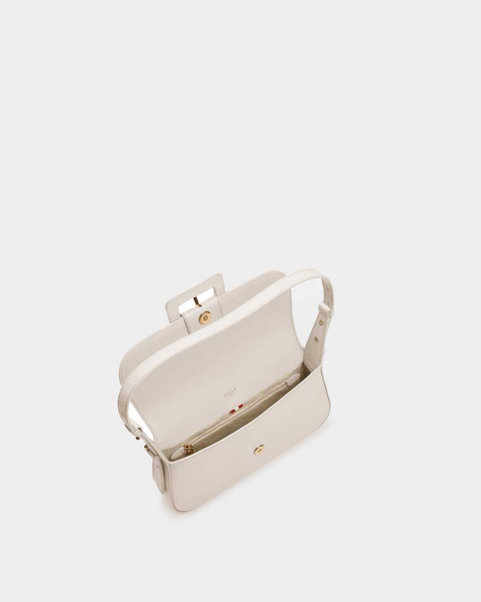 Bally Jadha Leather Shoulder Bag White | KEHCZ7056