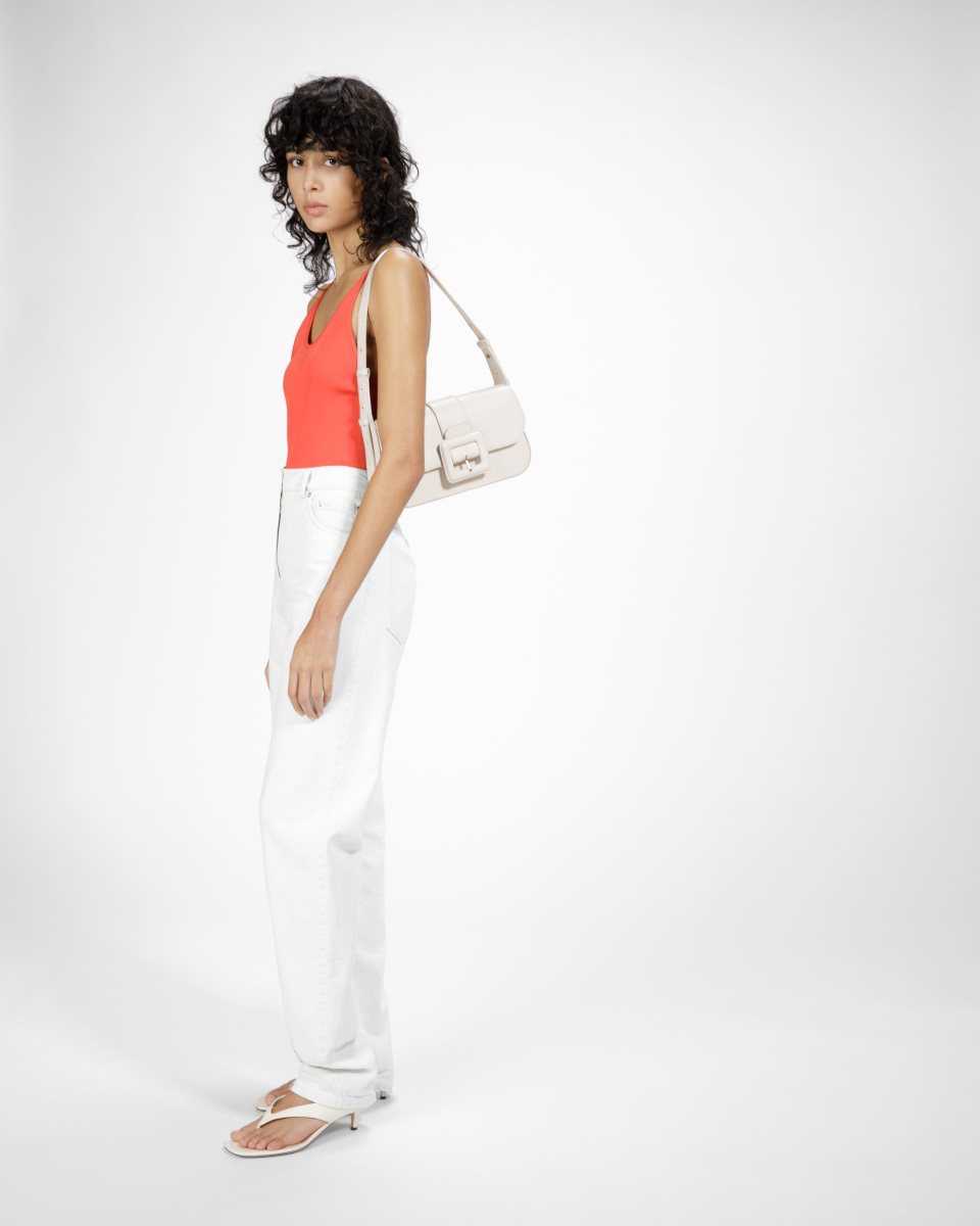 Bally Jadha Leather Shoulder Bag White | KEHCZ7056