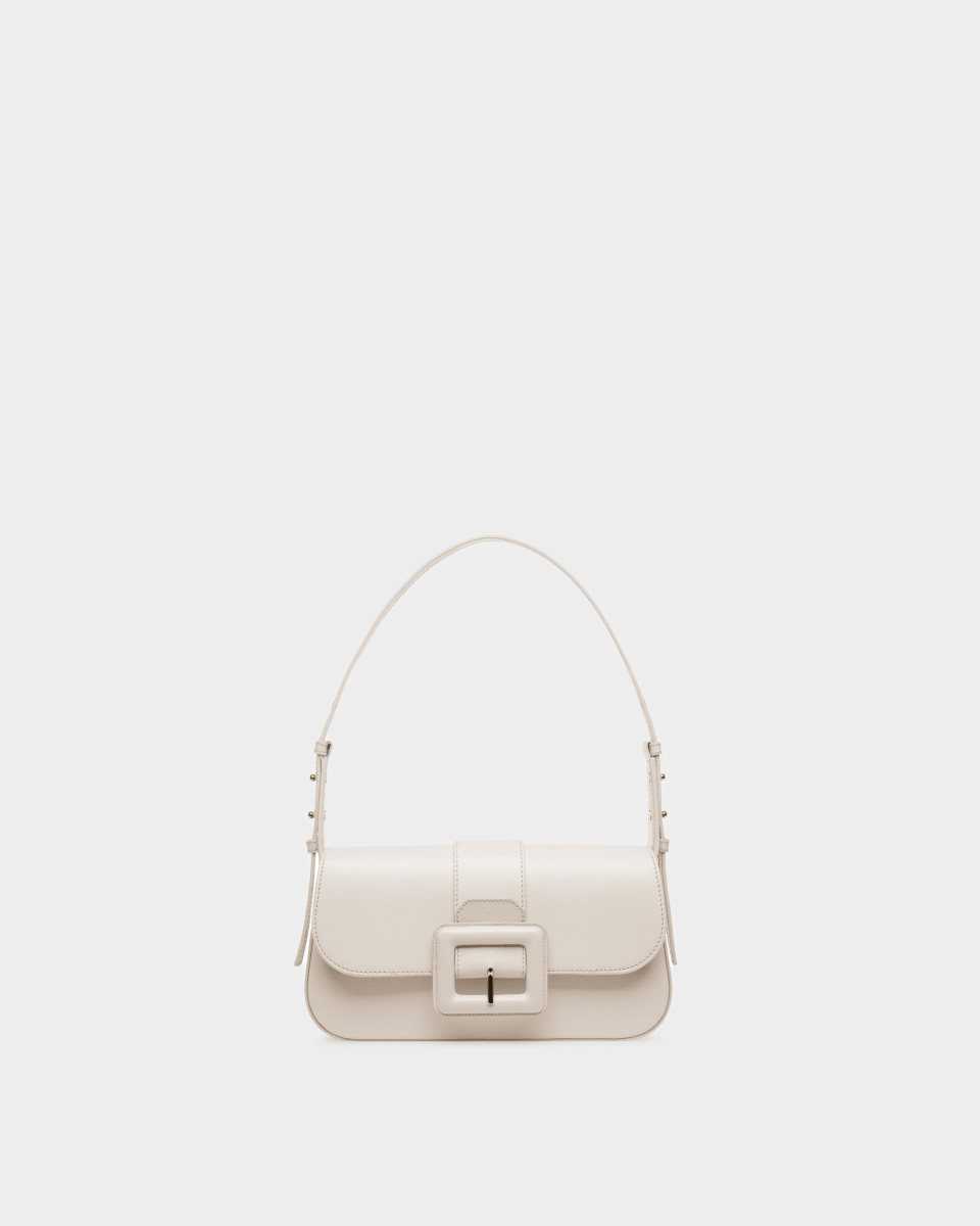 Bally Jadha Leather Shoulder Bag White | KEHCZ7056