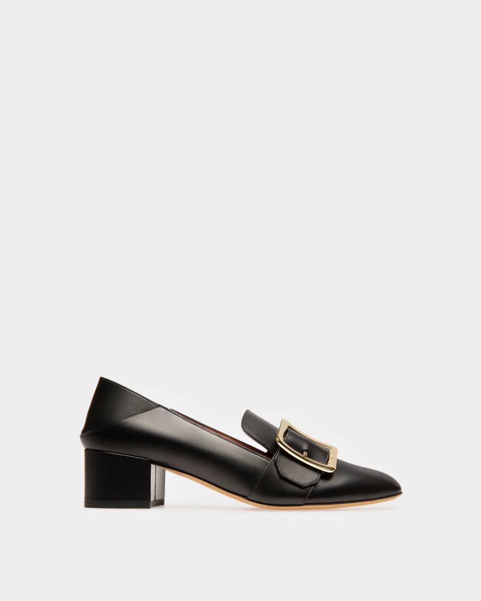 Bally Janelle Calf Leather Pump With 40mm Heel Black | IUEJO4185