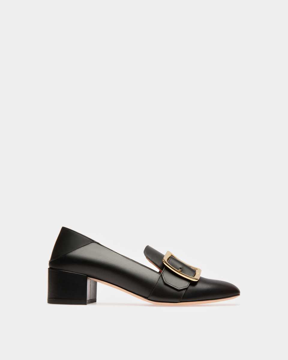 Bally Janelle Calf Leather Pump With 40mm Heel Black | IUEJO4185