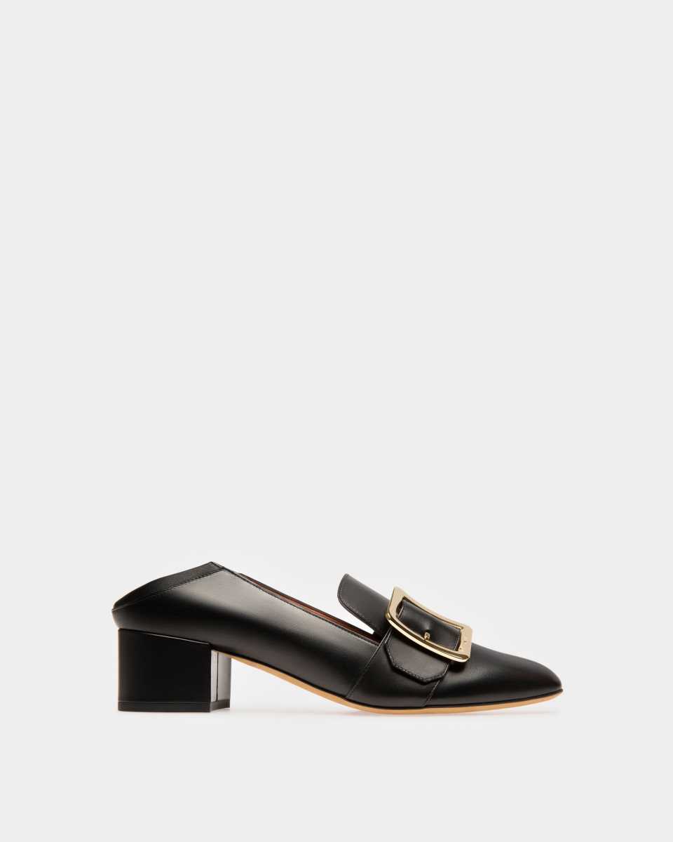 Bally Janelle Calf Leather Pump With 40mm Heel Black | WGBSO0946