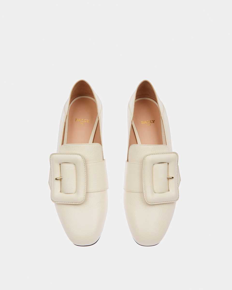 Bally Janelle Leather Loafers White | JBUZE7359