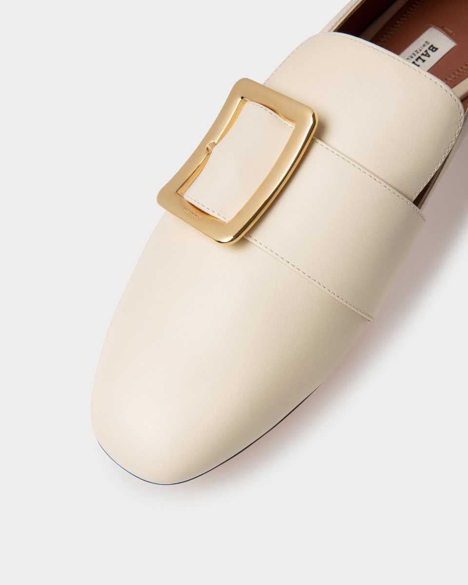 Bally Janelle Leather Slipper White | EALJC1896