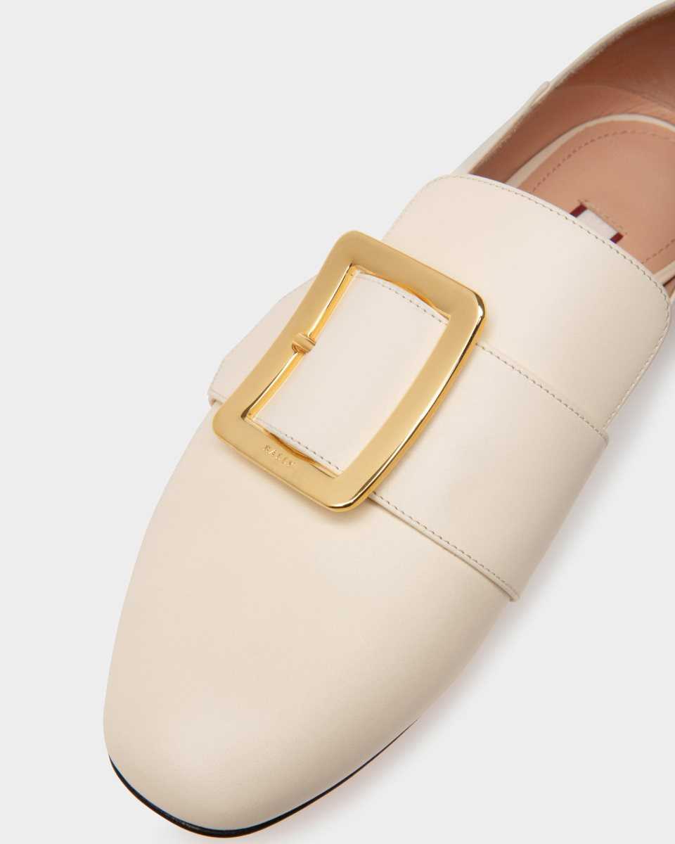 Bally Janelle Leather Slippers White | PRKZM4972