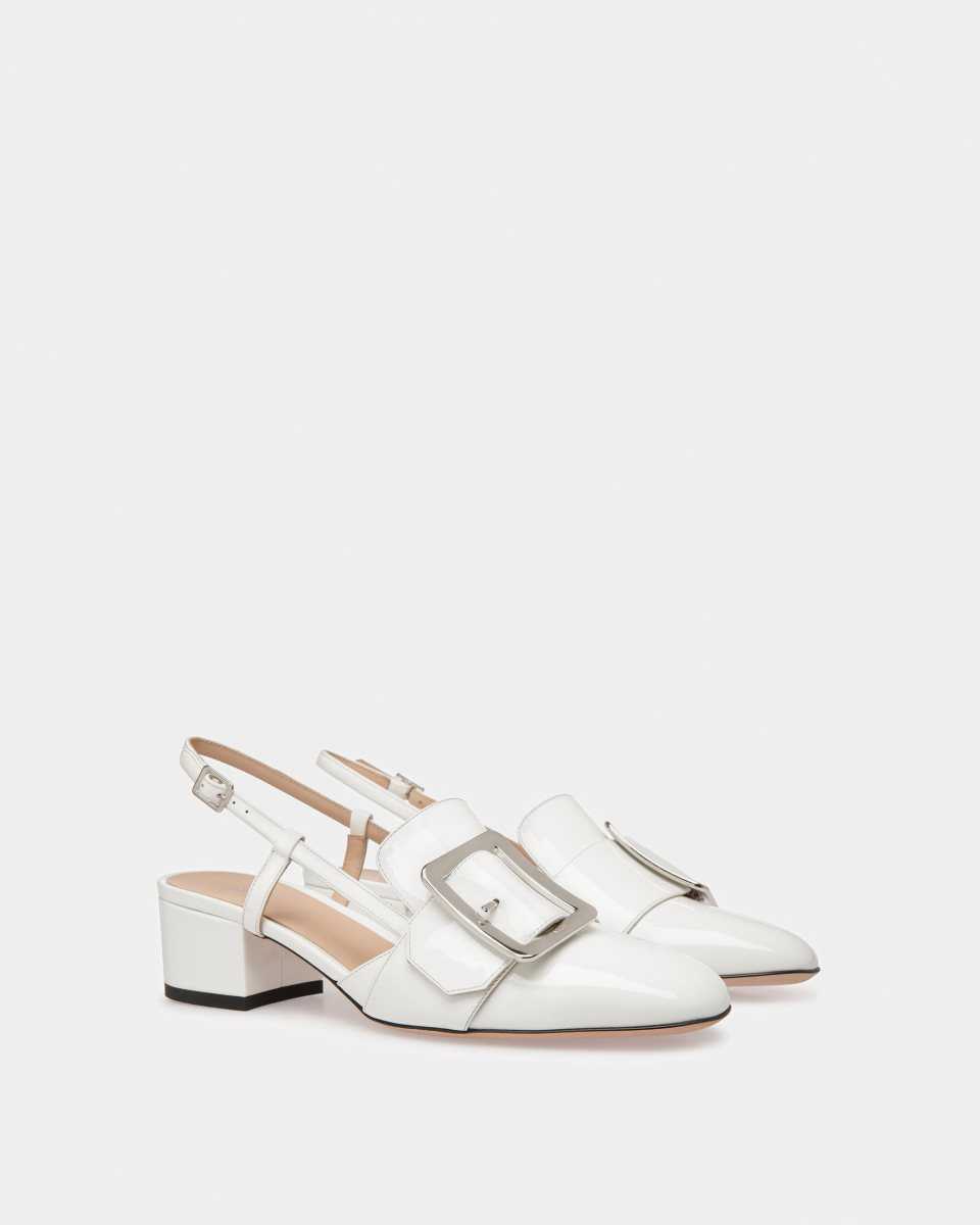 Bally Jasmine Leather Slingback Pumps White | AECQK3687