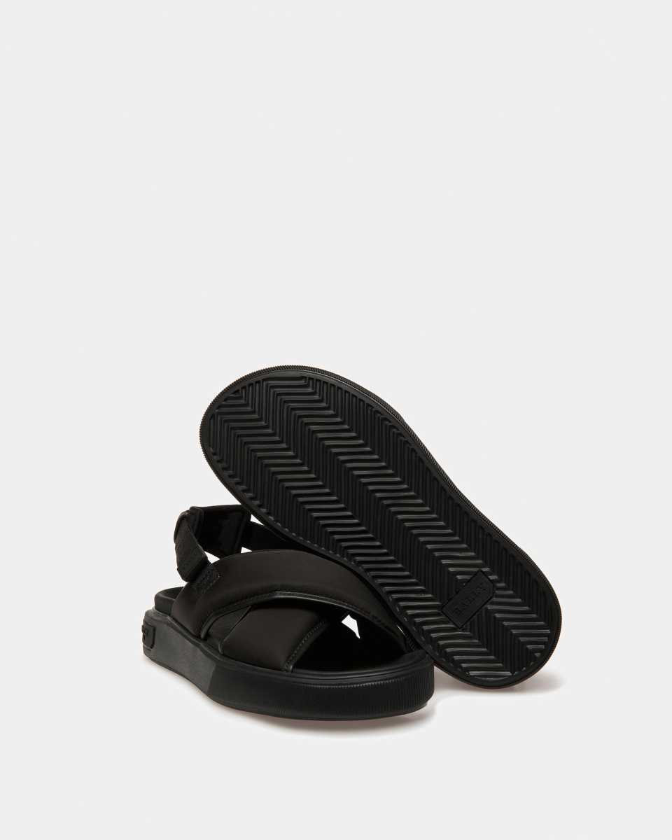 Bally Jodye Leather And Nylon Sandals Black | GUJQV6345