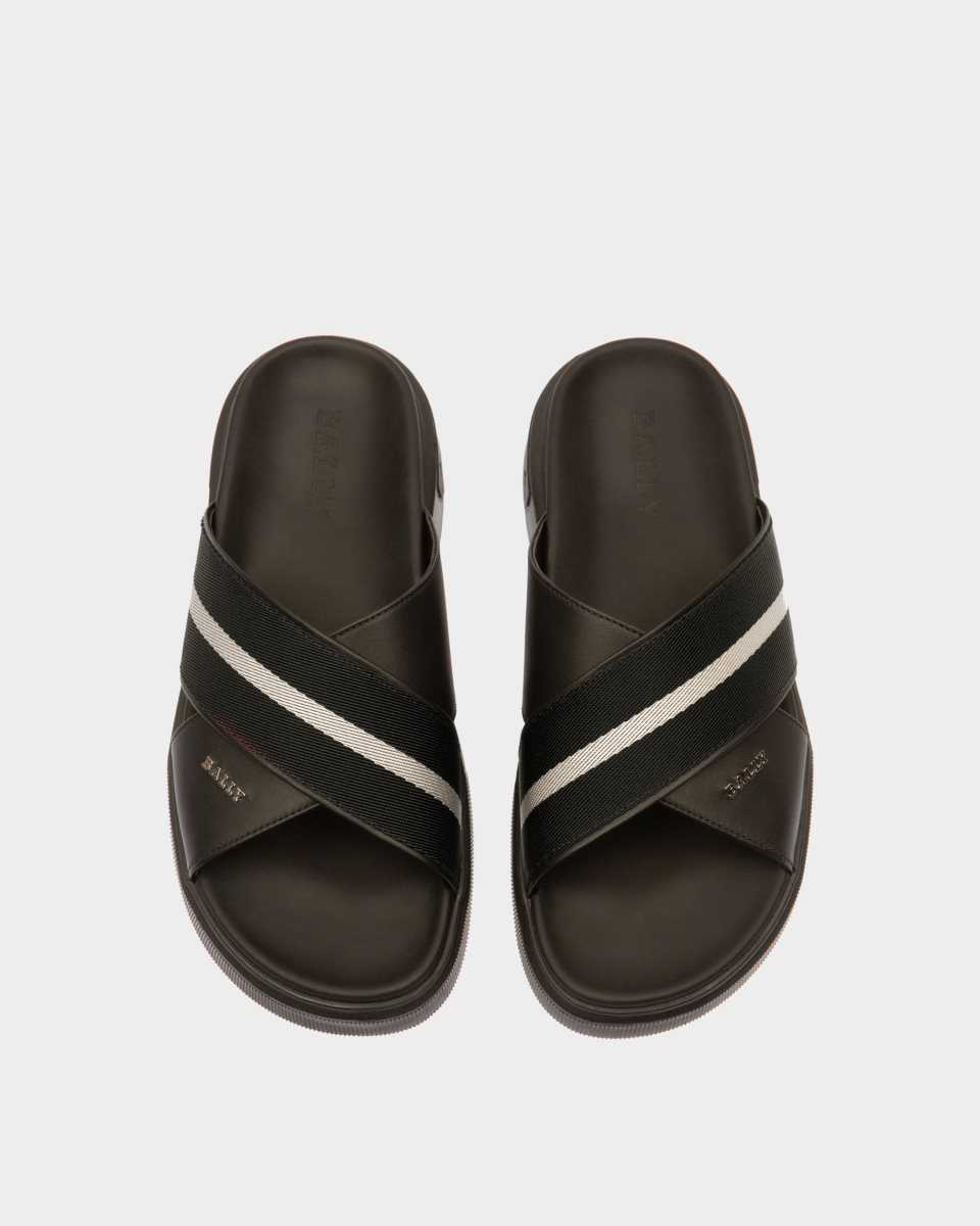 Bally LIFT SANDAL Leather Sandals Black | CQRSK7518