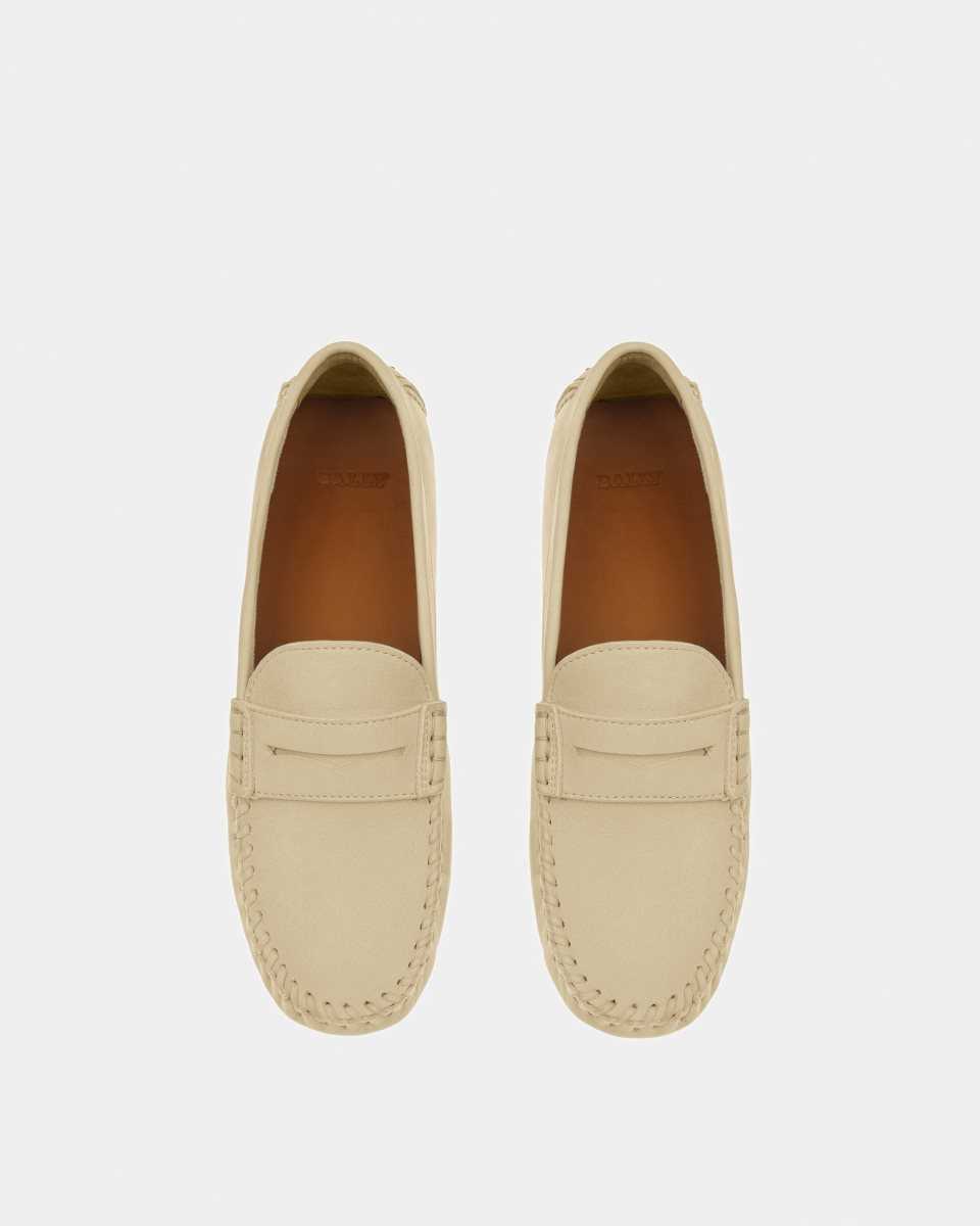 Bally Lamby Leather Drivers Beige | OINMV5329