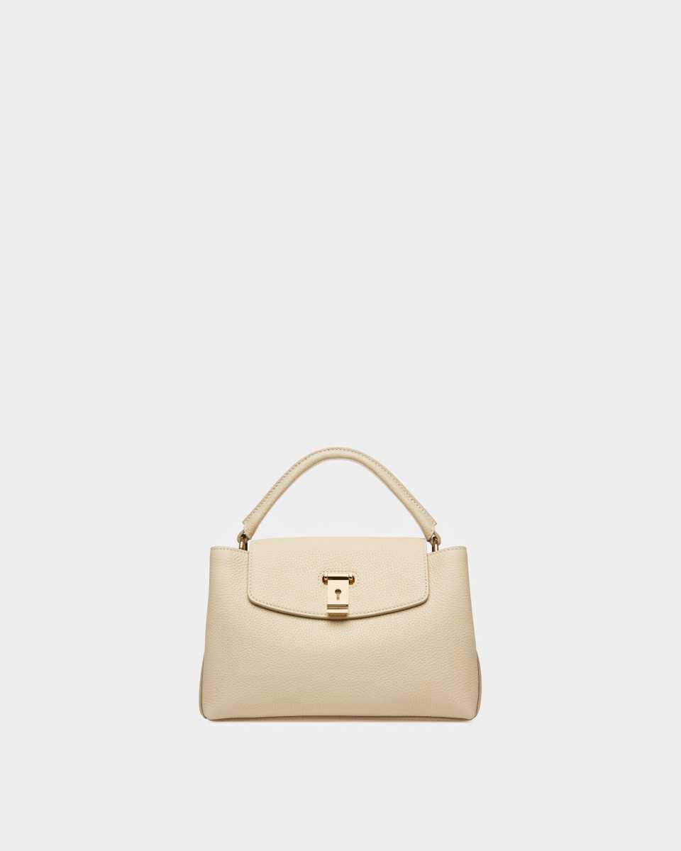 Bally Layka Leather Top Handle Bag Beige | QJCDW8192