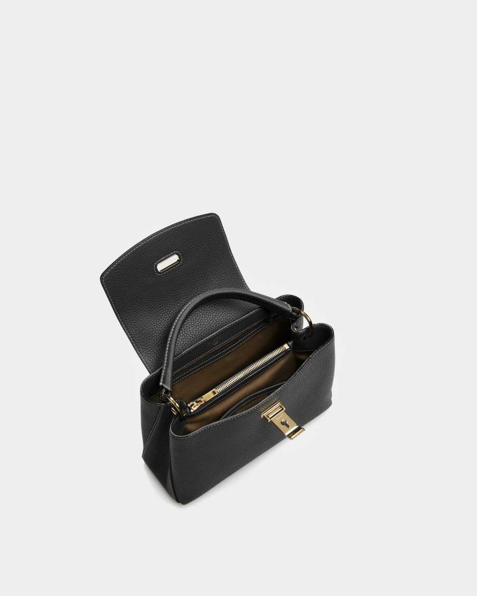 Bally Layka Leather Top Handle Bag Black | UIJYG5986