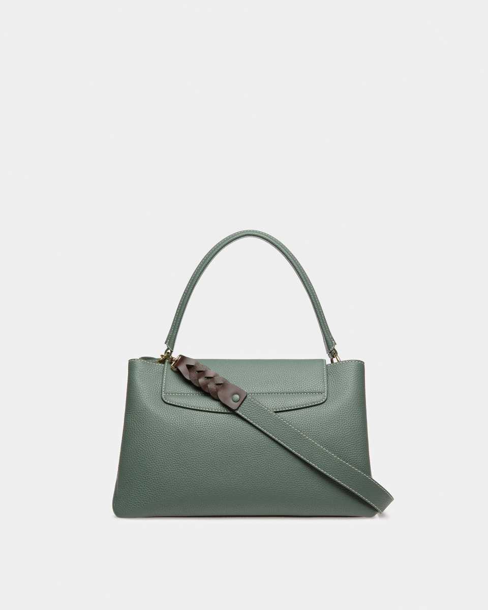 Bally Layka Leather Top Handle Bag Green | ISQRK4153