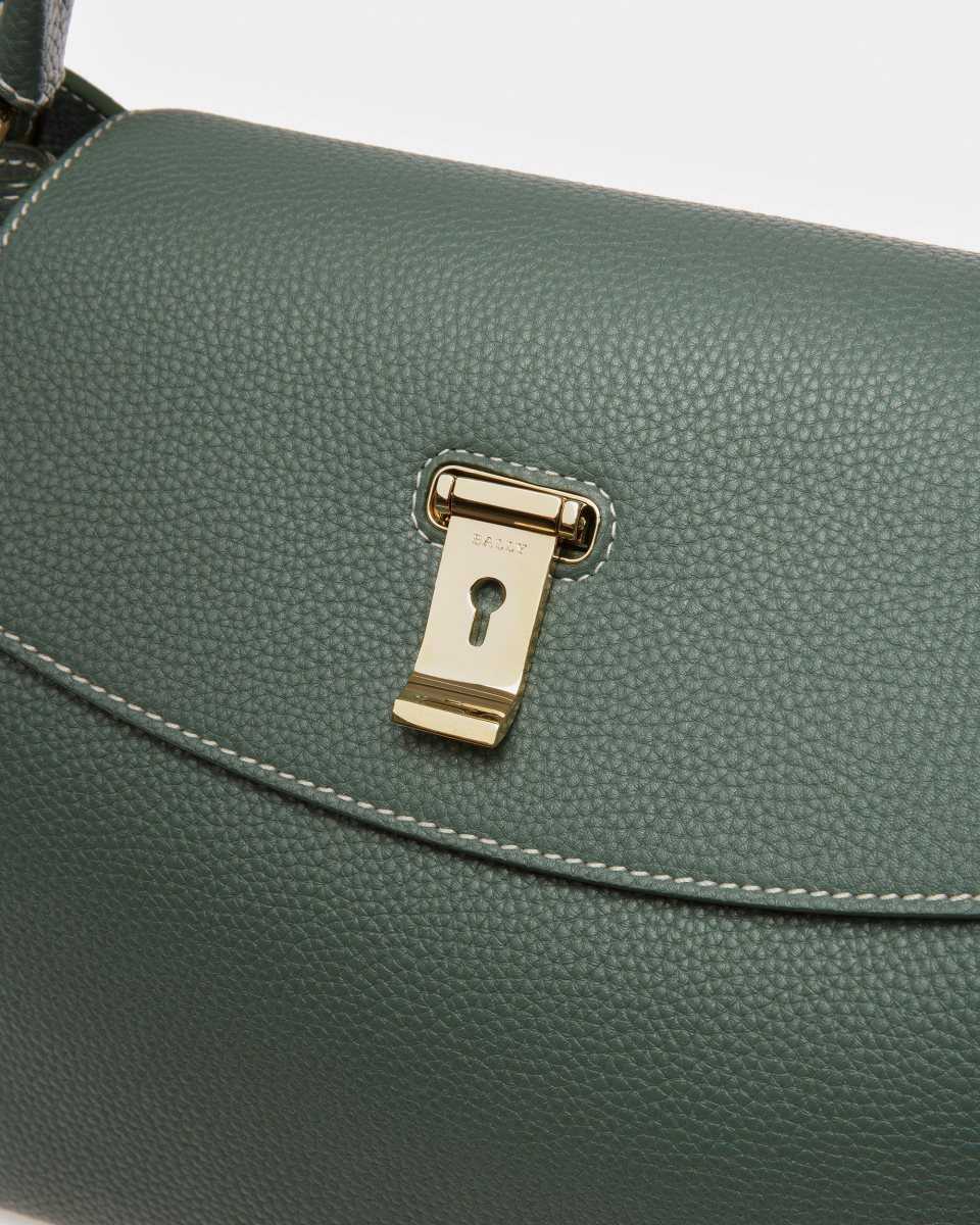 Bally Layka Leather Top Handle Bag Green | ISQRK4153