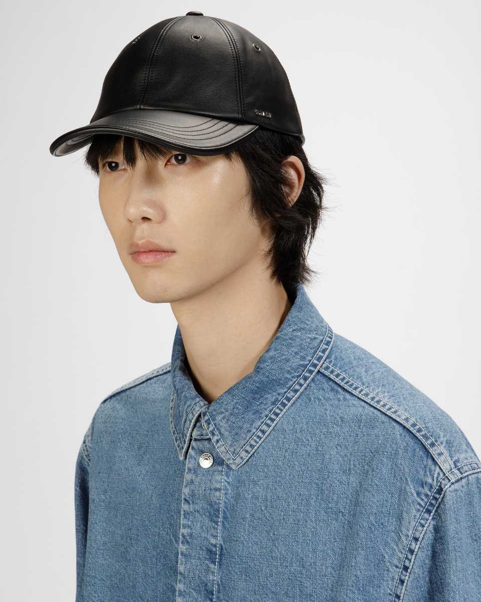 Bally Leather Baseball Cap Leather Baseball Cap Black | KSWNH0876