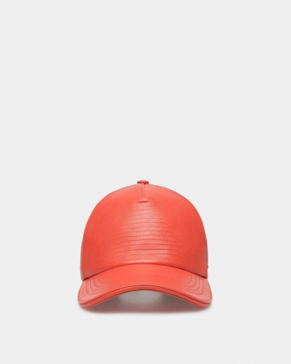 Bally Leather Baseball Cap Orange | SVTED0346