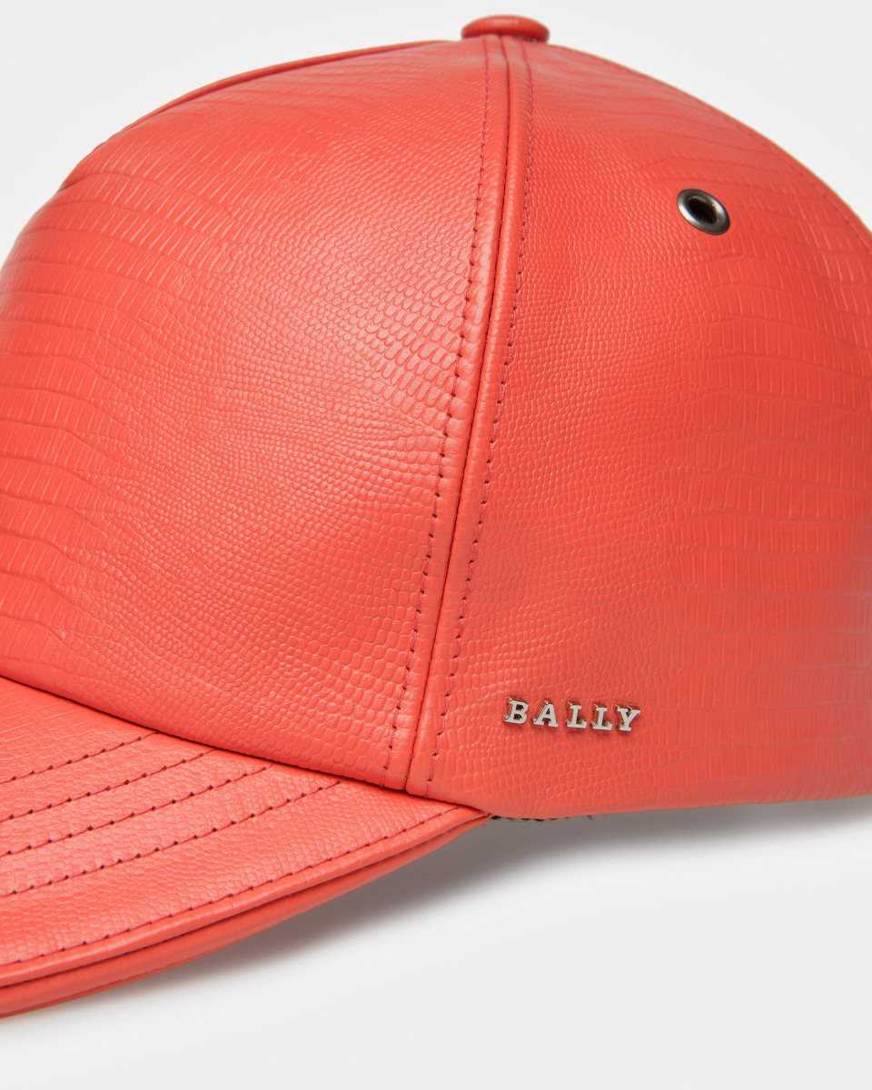 Bally Leather Baseball Cap Orange | SVTED0346