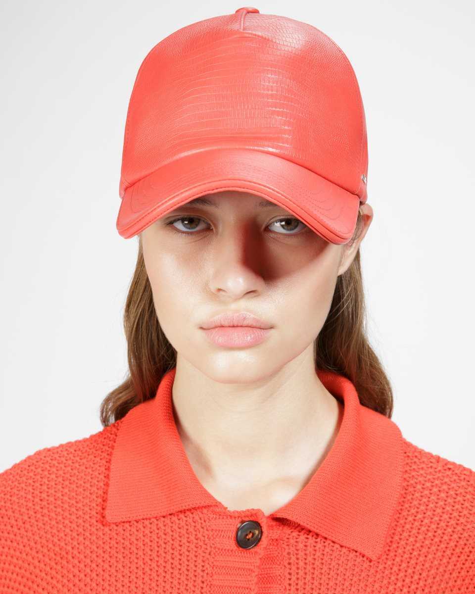 Bally Leather Baseball Cap Orange | SVTED0346