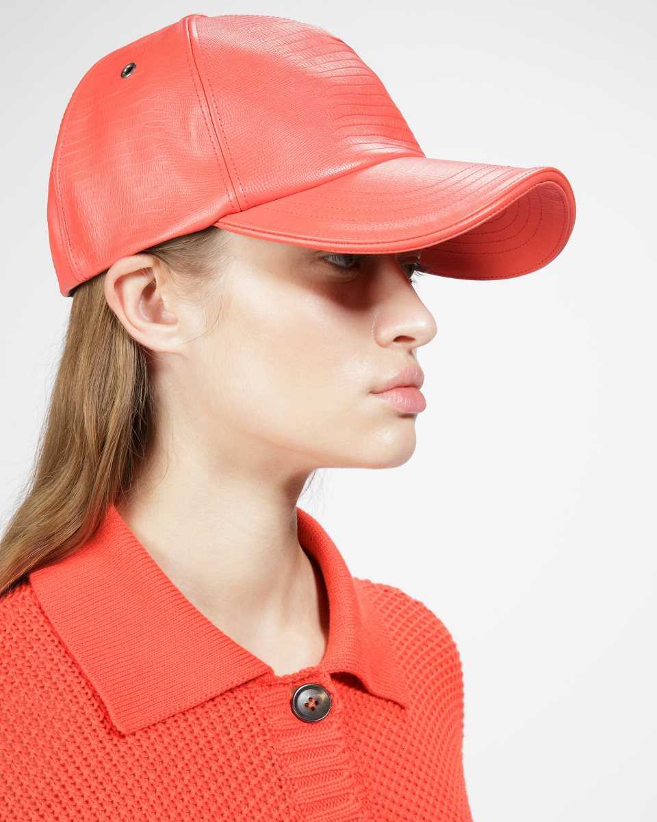 Bally Leather Baseball Cap Orange | SVTED0346