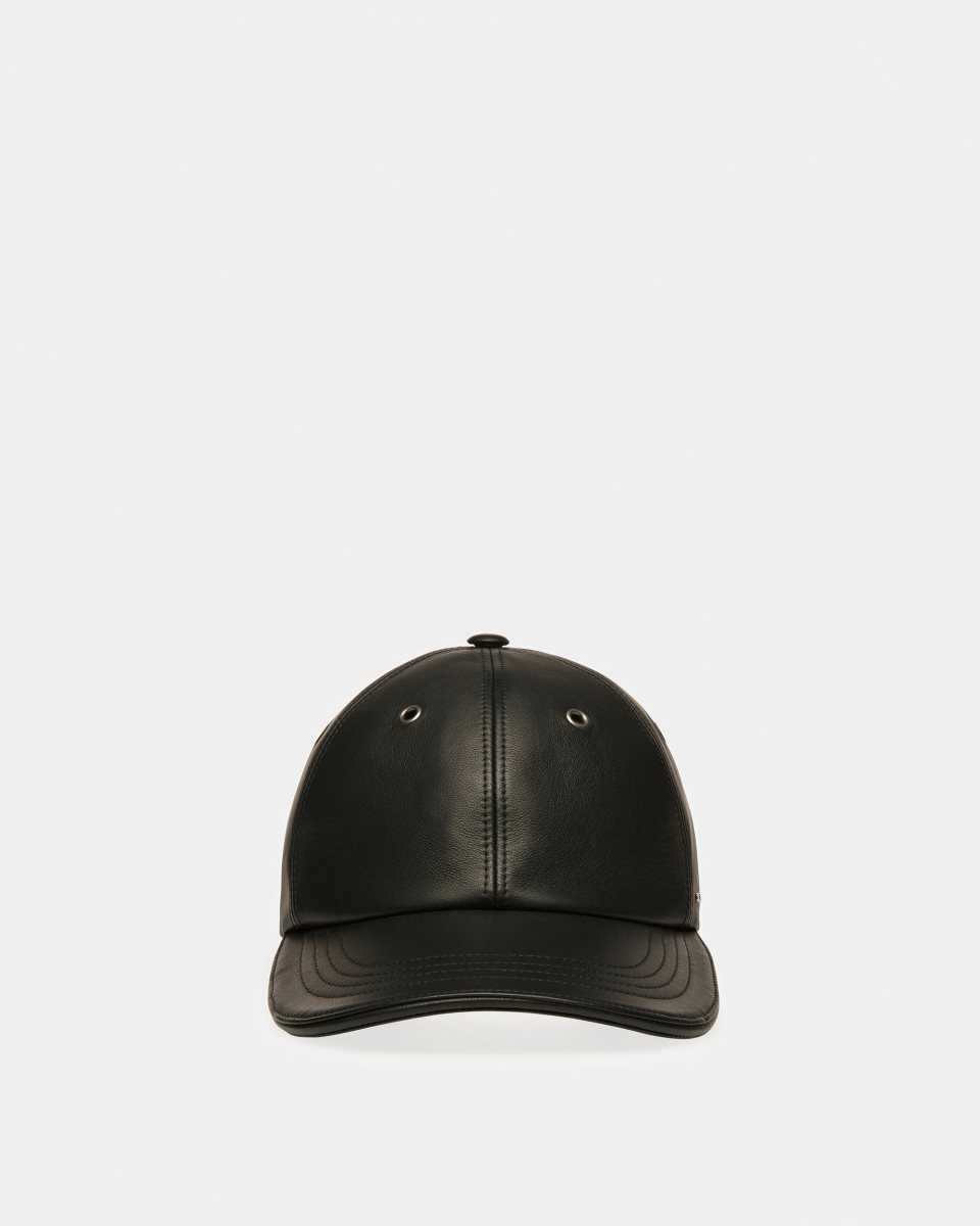 Bally Leather Baseball Hat Black | OAJQG4723