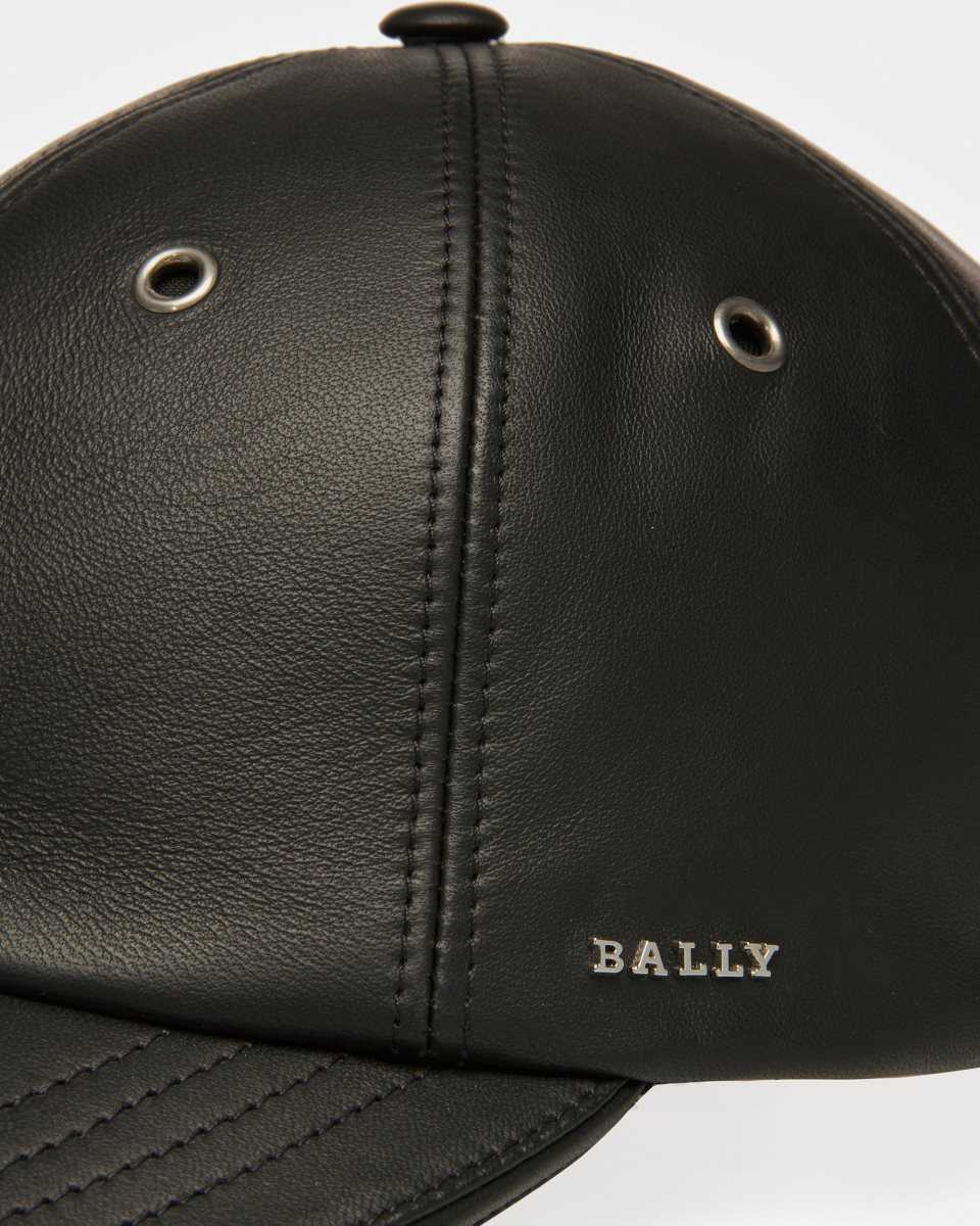 Bally Leather Baseball Hat Black | OAJQG4723