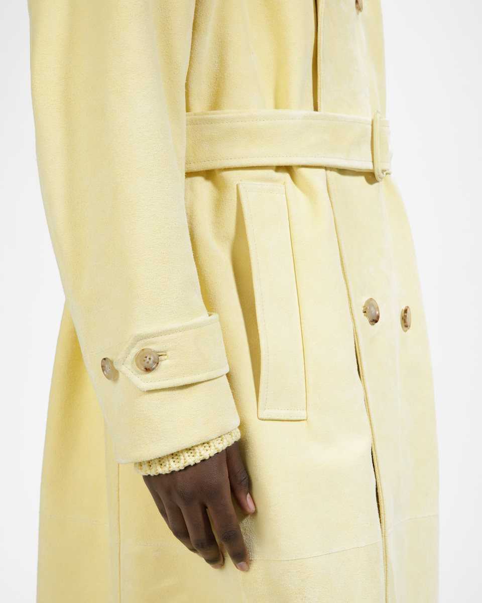 Bally Leather Belted Trench Coat Multicolor | IQABH7365