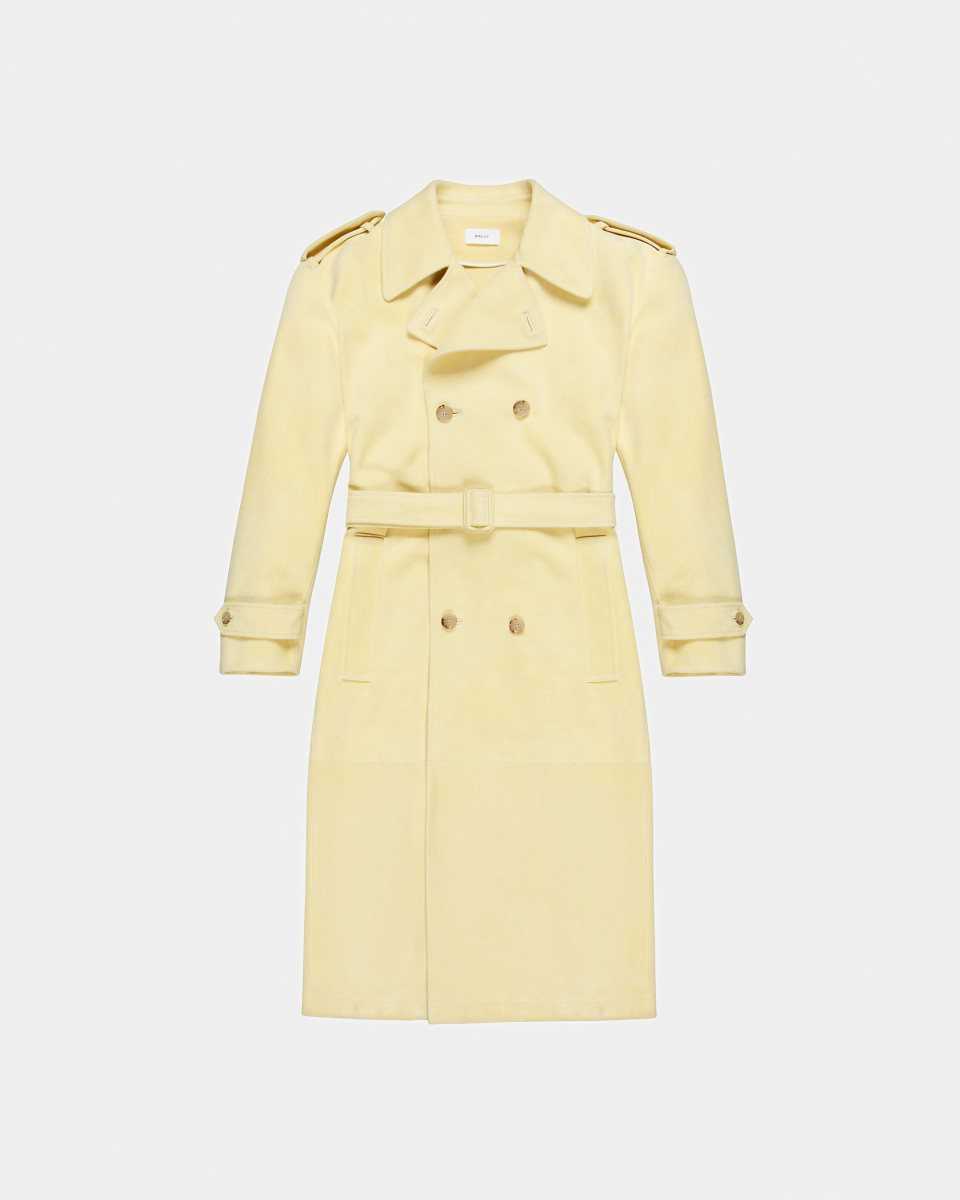 Bally Leather Belted Trench Coat Multicolor | IQABH7365