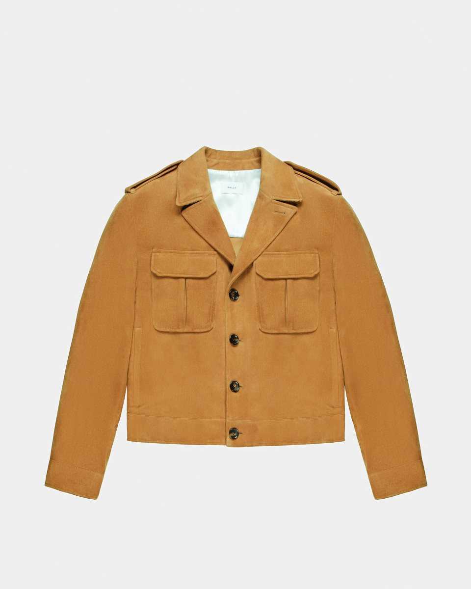 Bally Leather Blouson Bomber Jacket Brown | JPDOY0279