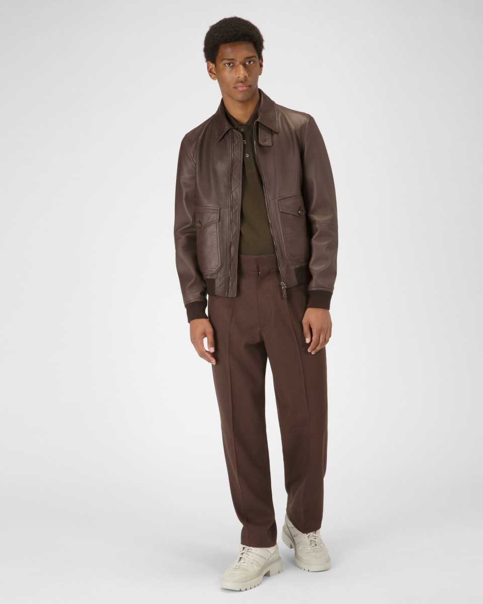 Bally Leather Outerwear Brown | FDQBM5607