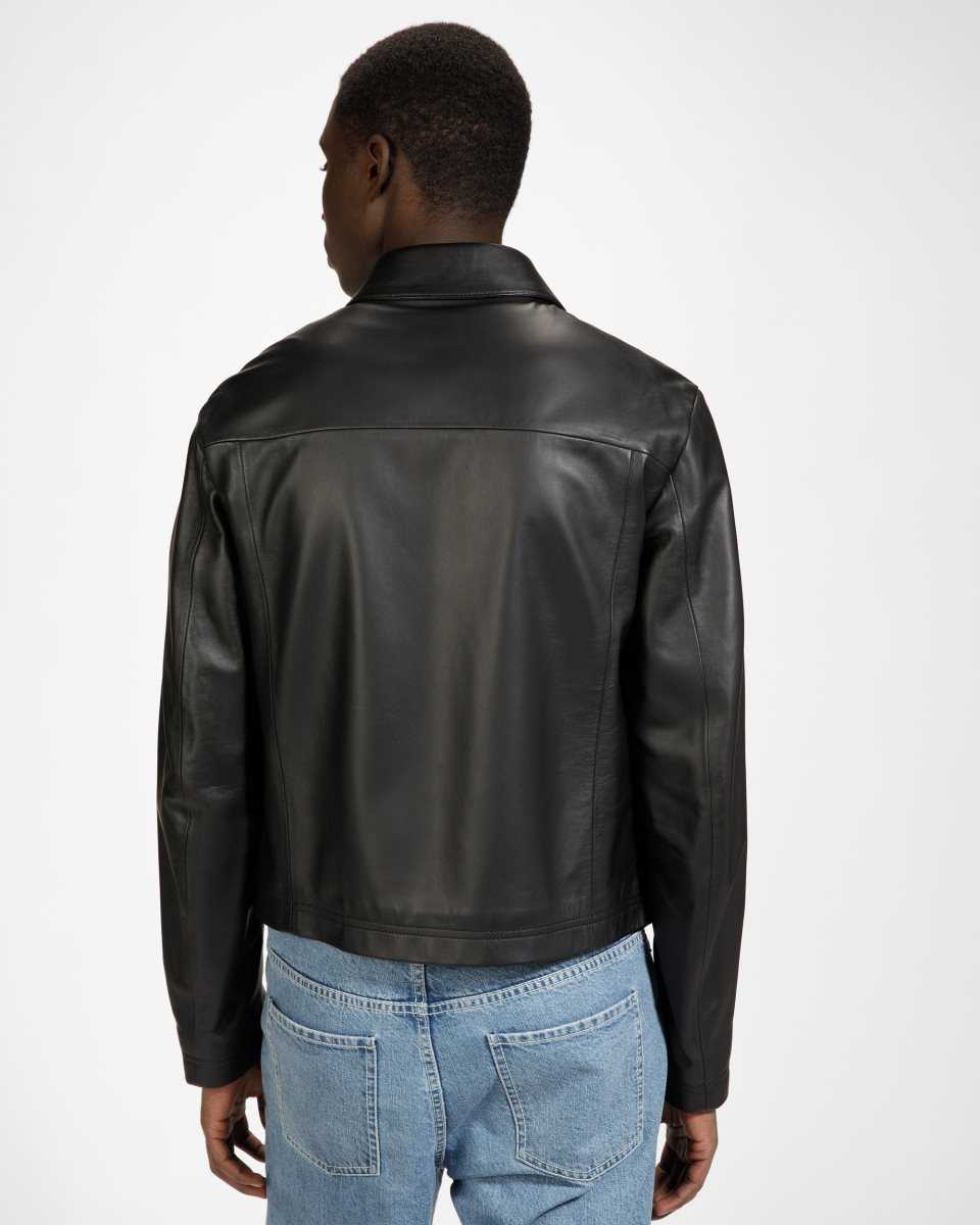 Bally Leather Patch Pocket Jacket Black | KRSWH5286