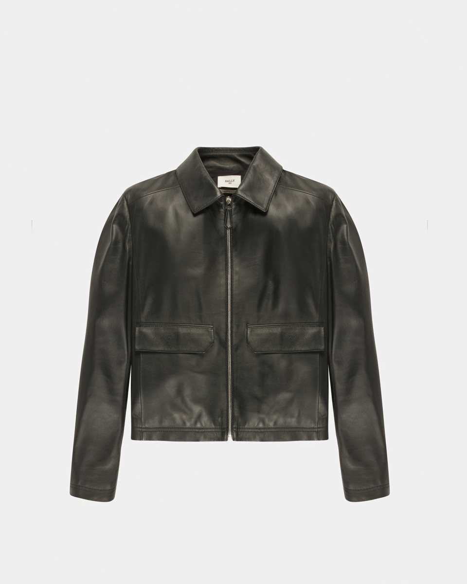 Bally Leather Patch Pocket Jacket Black | KRSWH5286