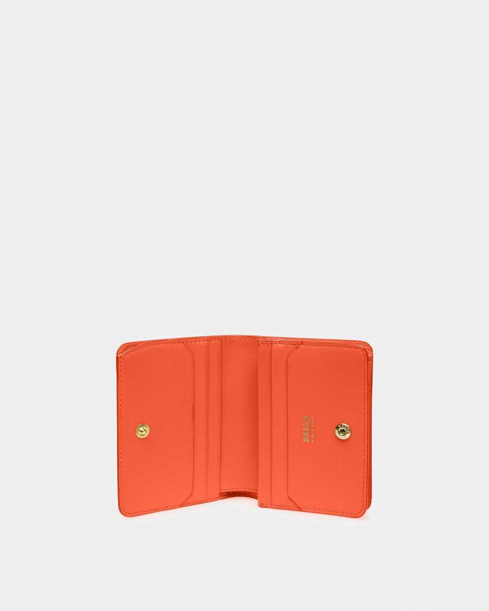 Bally Lettes Leather Business Card Holder Orange | DGFRE7238