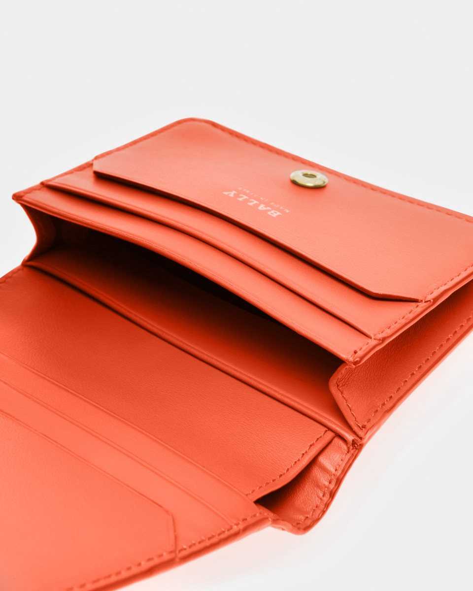 Bally Lettes Leather Business Card Holder Orange | DGFRE7238