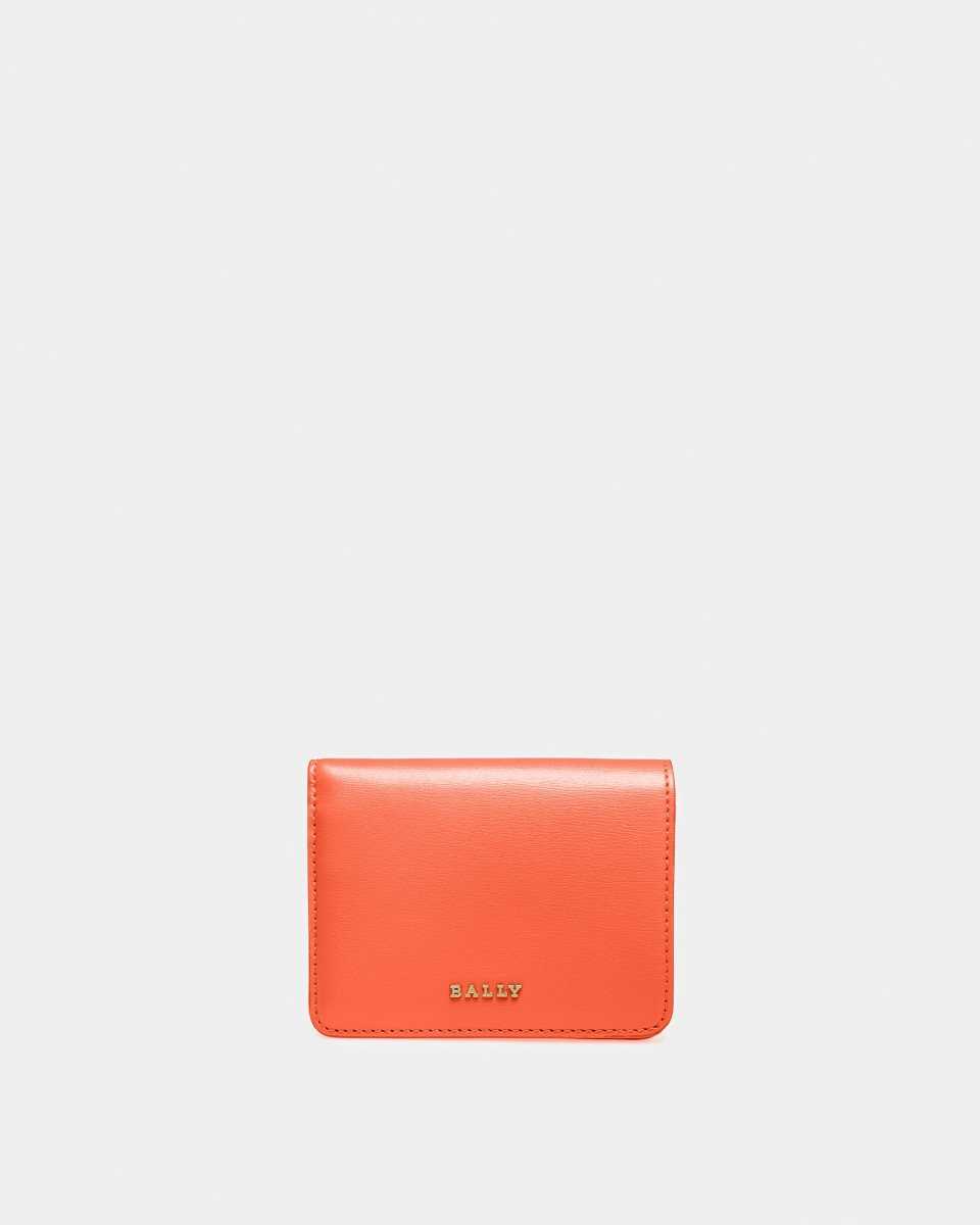 Bally Lettes Leather Business Card Holder Orange | DGFRE7238