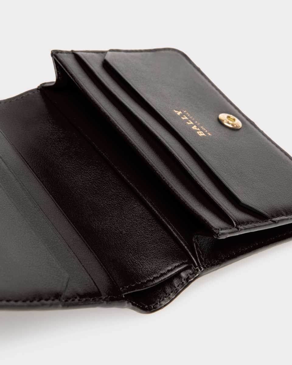 Bally Lettes Leather Business Card Holder Black | MCTGN1627