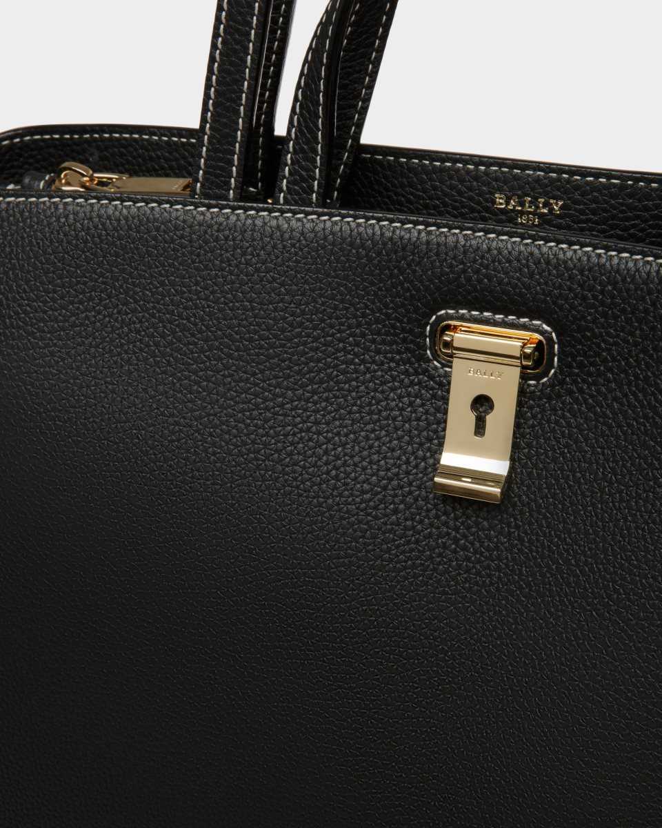 Bally Lya Leather Tote Black | PIHAL1240