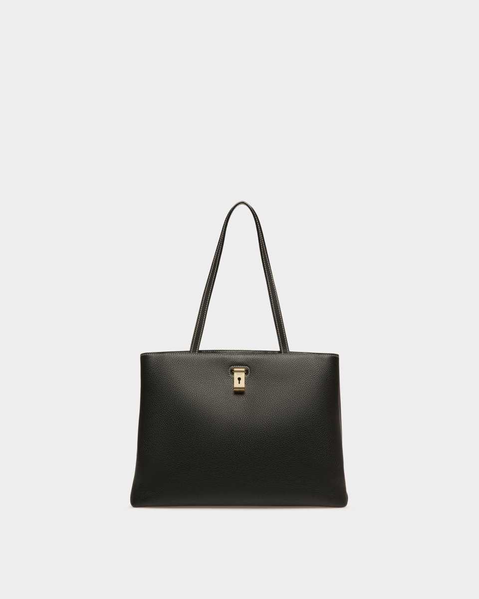 Bally Lya Leather Tote Black | PIHAL1240