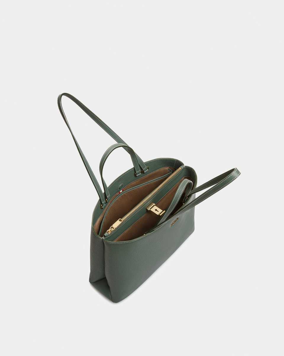 Bally Lya Leather Tote Green | SJCMI1059