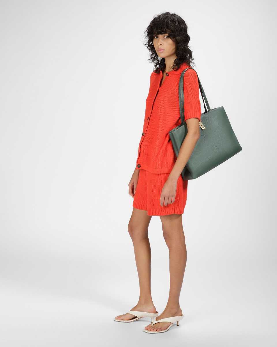 Bally Lya Leather Tote Green | SJCMI1059