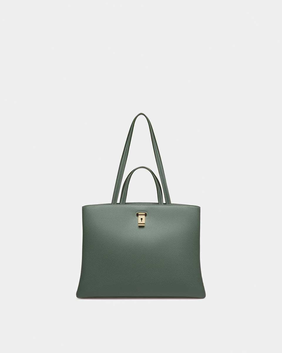 Bally Lya Leather Tote Green | SJCMI1059