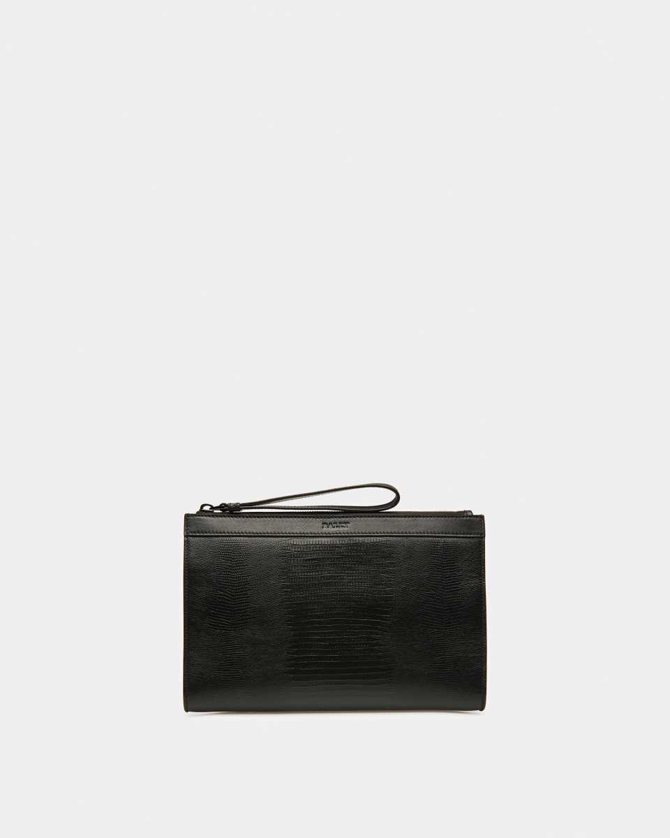 Bally Makid Recycled Leather Clutch Bag Black | NDPLF6432