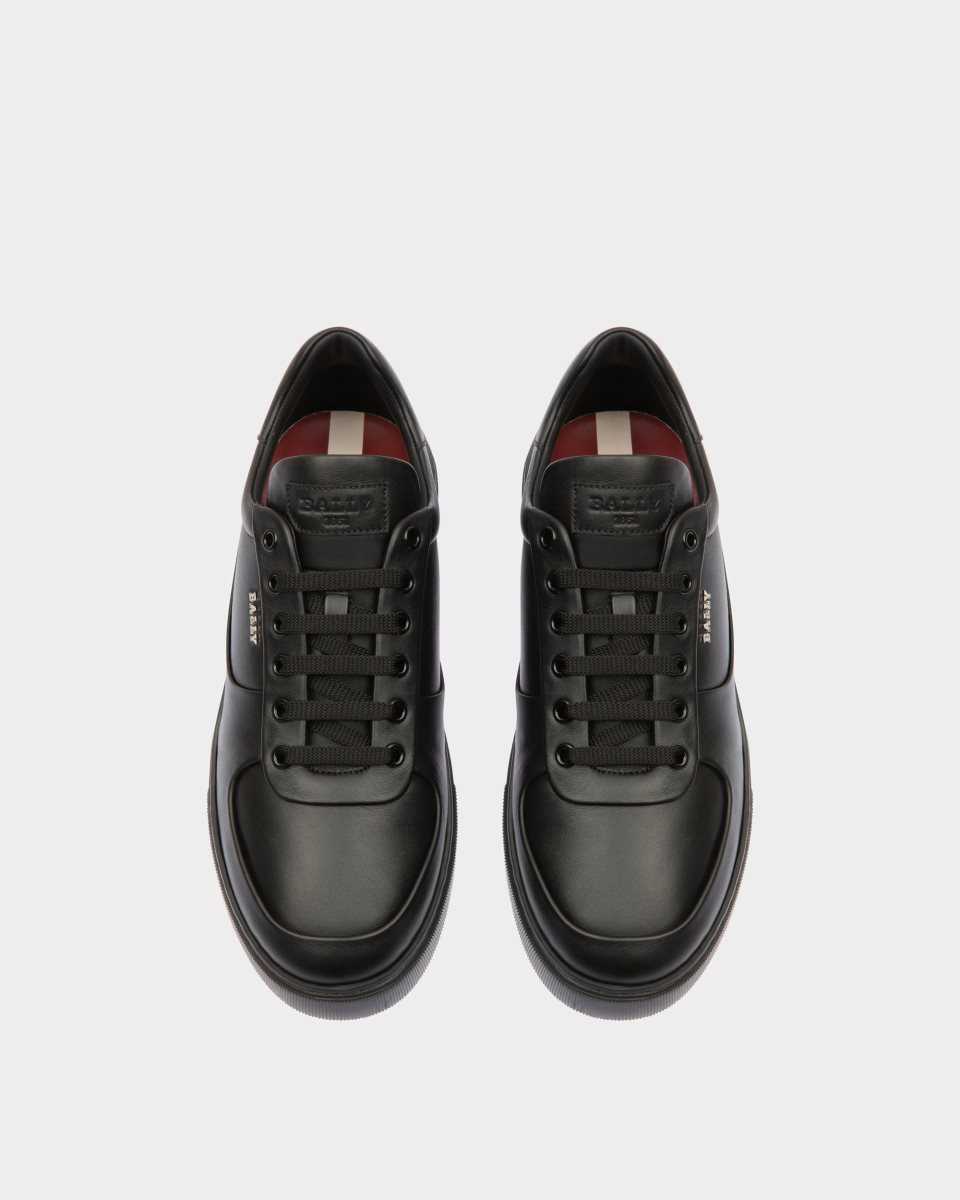 Bally Manny Leather Sneakers Black | YODNU2894