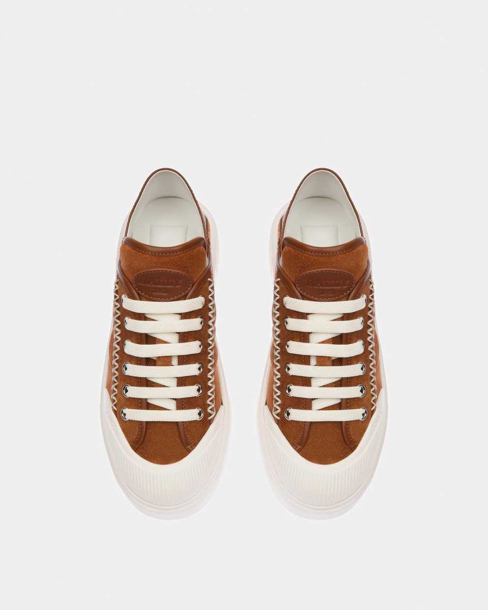 Bally Marily Suede Sneakers Brown | HJBRG7042