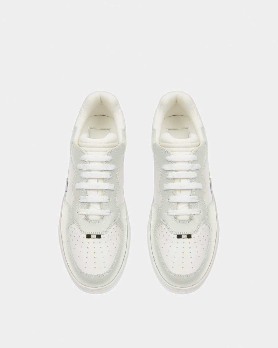 Bally Mark Leather And Fabric Sneakers White | GKUMY2460