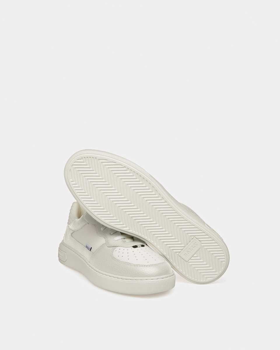 Bally Mark Leather And Fabric Sneakers White | GKUMY2460