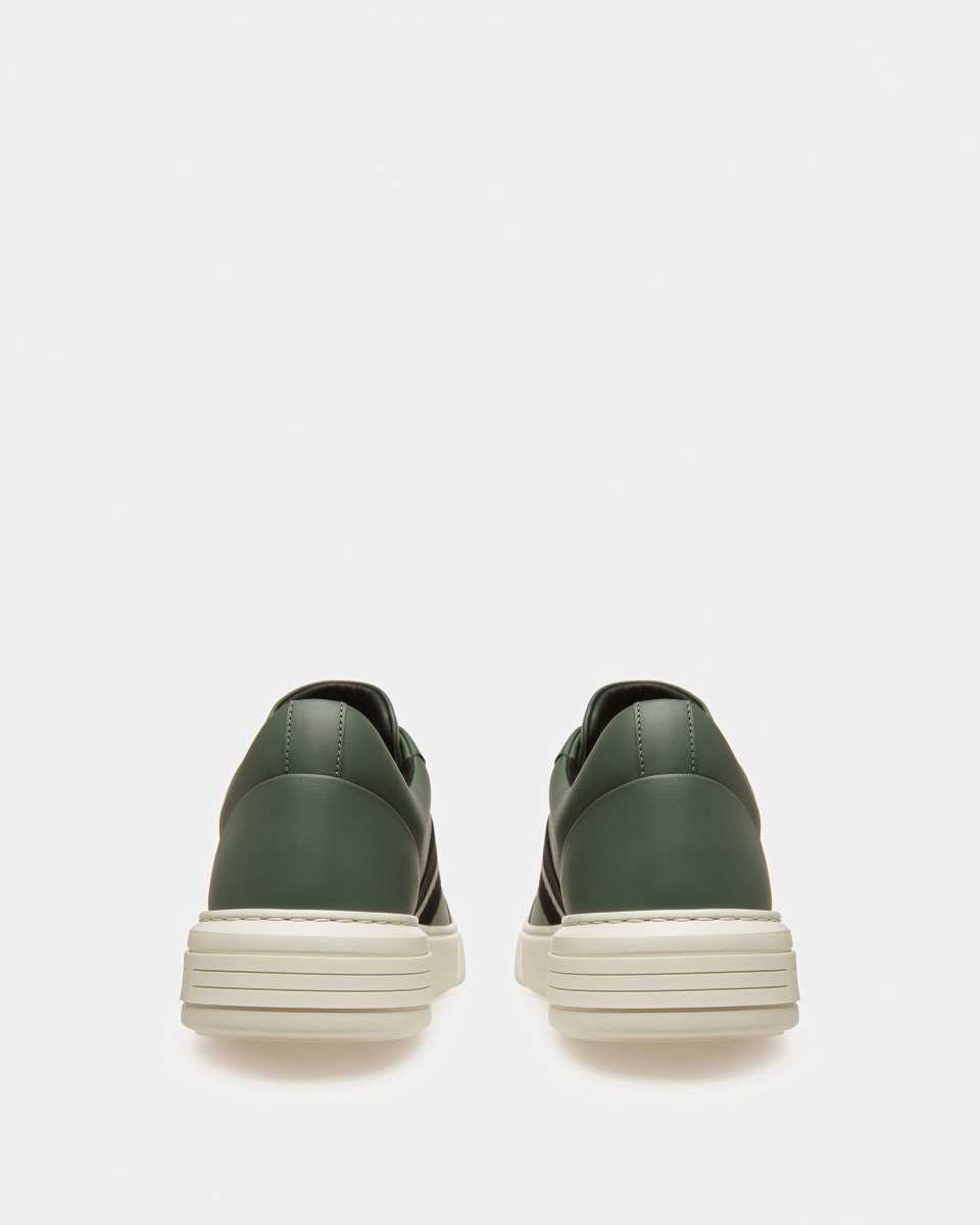 Bally Moony Leather And Fabric Sneakers Green | CFDYA7230