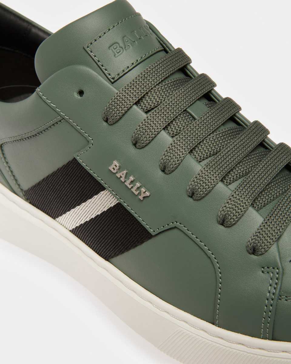 Bally Moony Leather And Fabric Sneakers Green | CFDYA7230