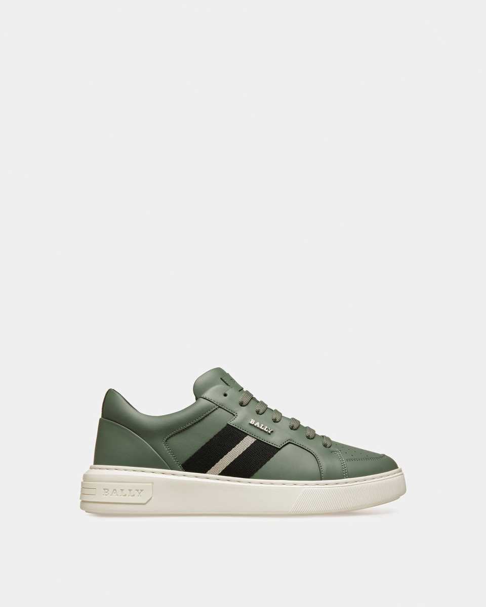 Bally Moony Leather And Fabric Sneakers Green | CFDYA7230